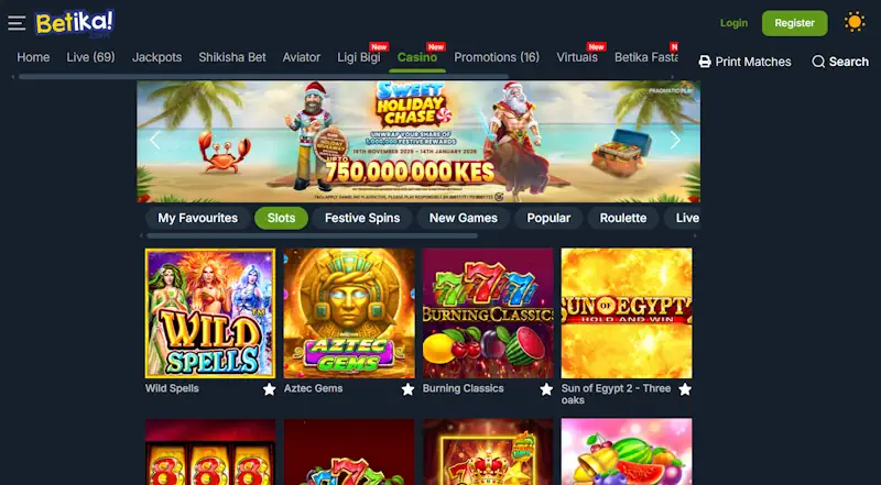 Betika Casino Screenshot