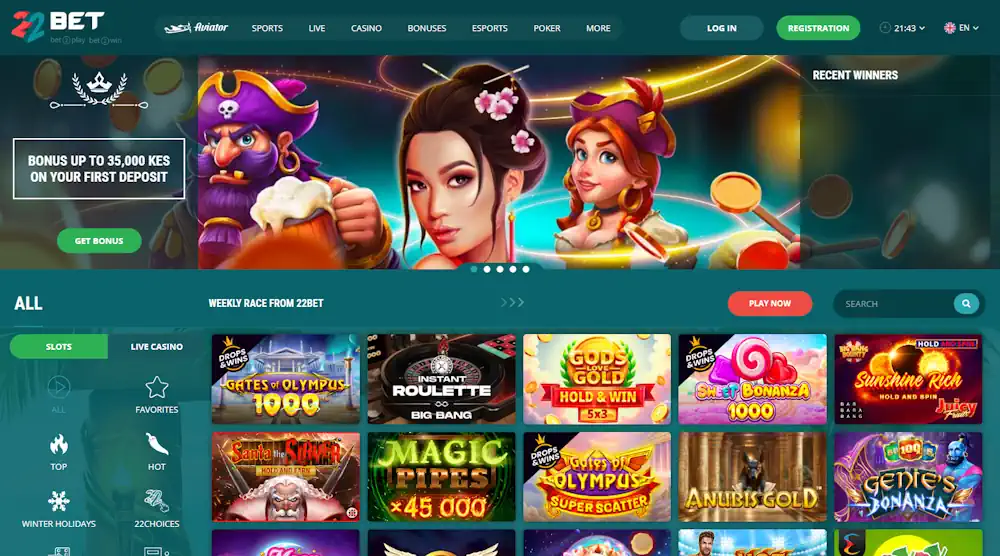 22Bet Slots Screenshot
