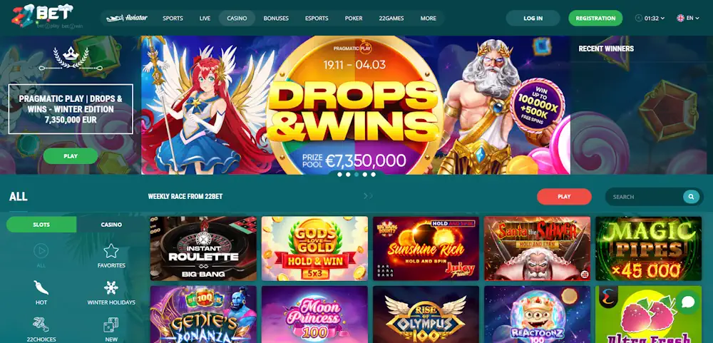 22Bet Casino Screenshot