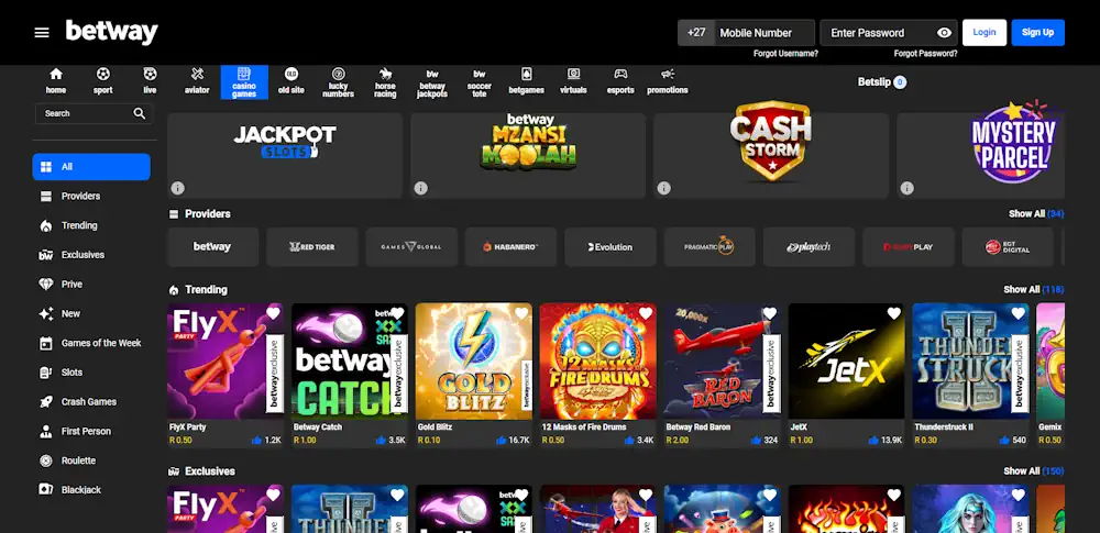 Betway Casino Screenshot
