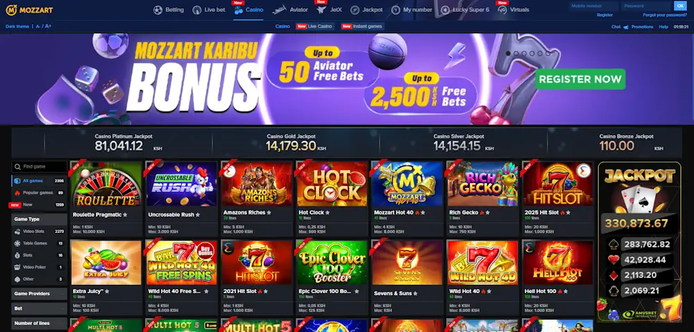 Mozzartbet Casino Screenshot