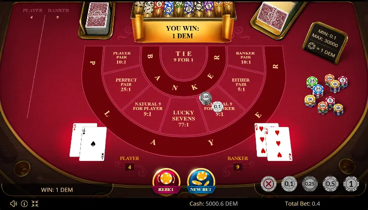 Baccarat Gameplay Screenshot