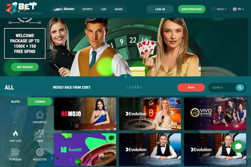 22Bet Casino Screenshot