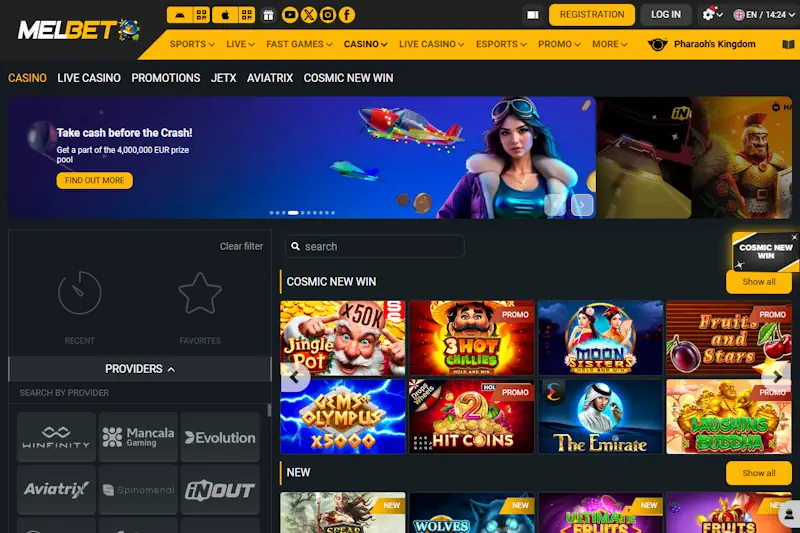 Melbet Casino Screenshot