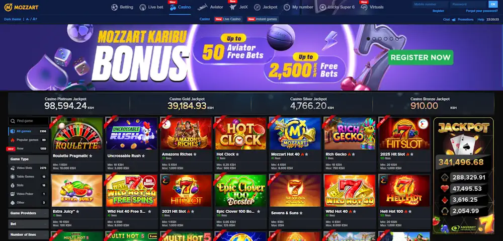 Mozzartbet Casino Screenshot