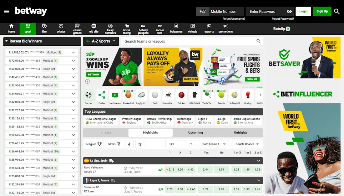 BetWay Sportsbook Screenshot
