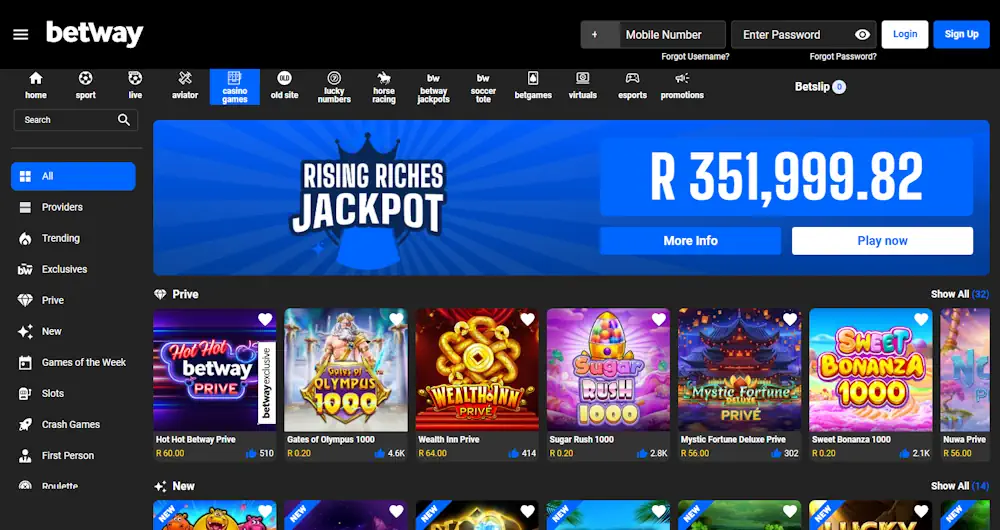 Betway Casino Screenshot